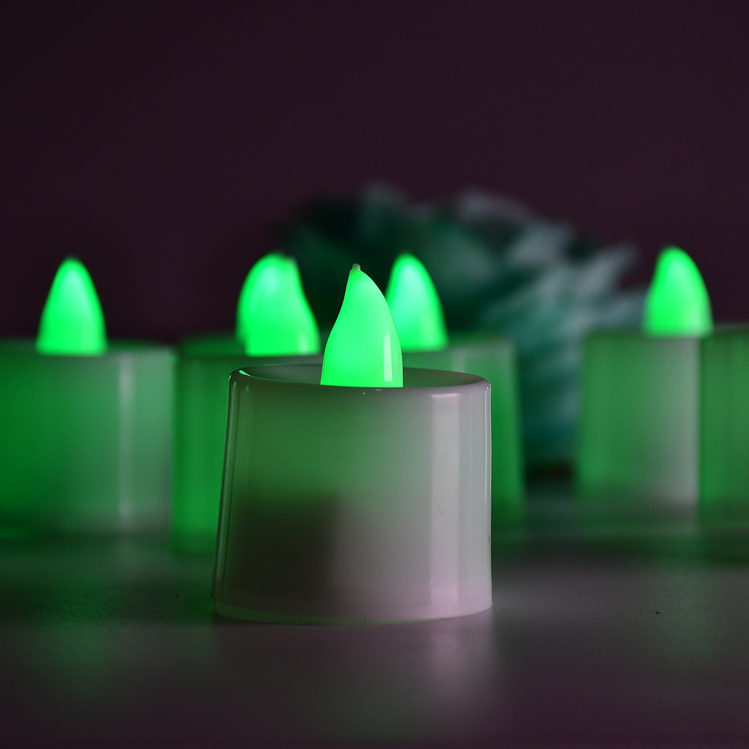 6635 Green Flameless LED Tealights, Smokeless Plastic Decorative Candles - Led Tea Light Candle For Home Decoration (Pack Of 24) DeoDap 6635 Green Flameless LED Tealights, Smokeless Plastic Decorative Candles - Led Tea Light Candle For Home Decoration (Pack Of 24) DeoDap